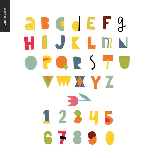 Kinderen vlakke alfabet set — Stockvector