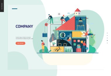 İş serisi - Şirket, takım çalışması ve işbirliği web şablonu