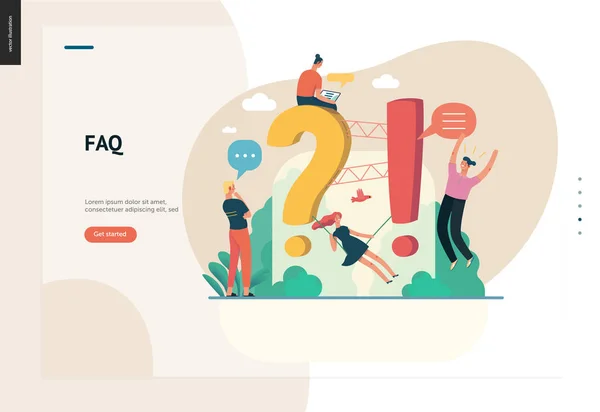 Serie de negocios - FAQ plantilla web — Vector de stock