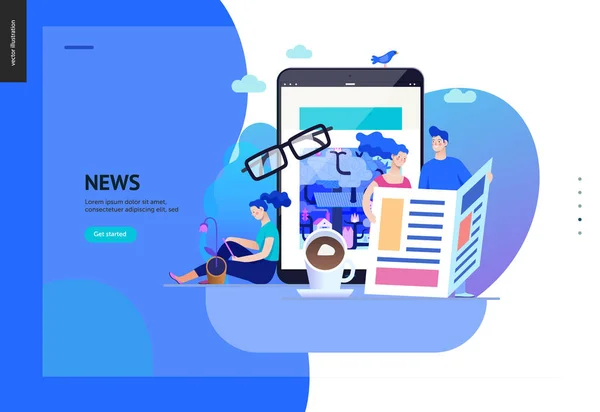 Business serie - nieuws of artikelen, web template — Stockvector