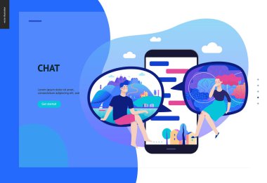 İş serisi - sohbet, web şablonu