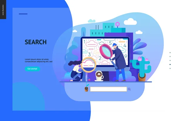 Série de negócios - página de pesquisa modelo web — Vetor de Stock