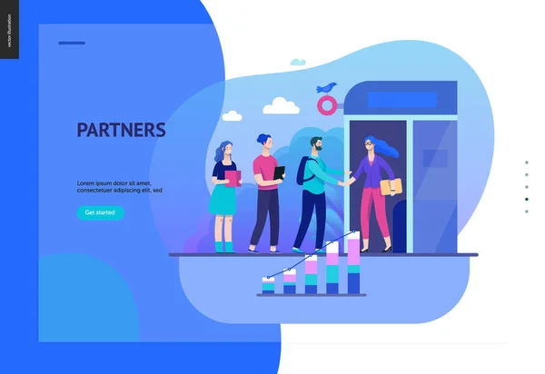 Business serie - partners web sjabloon — Stockvector