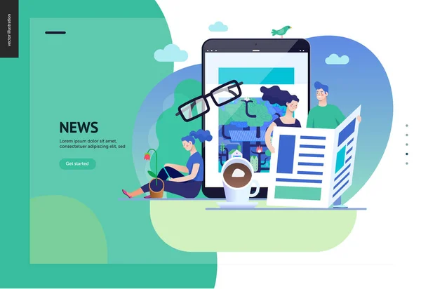 Business serie - nieuws of artikelen, web template — Stockvector