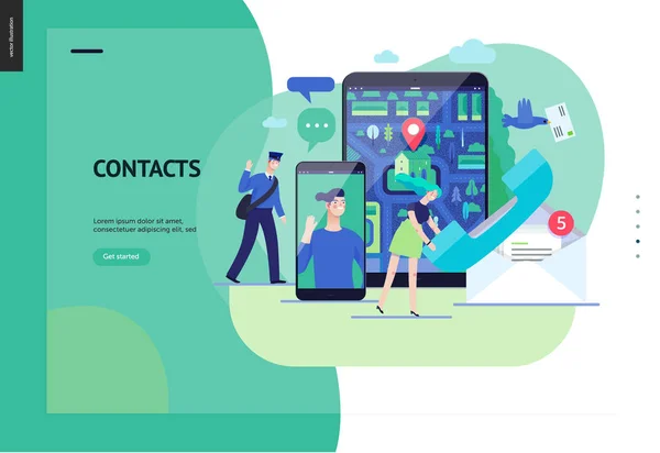 Business series - contacts web template — Stock Vector