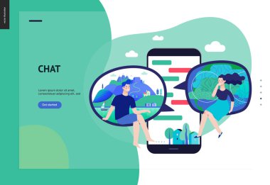 İş serisi - sohbet, web şablonu