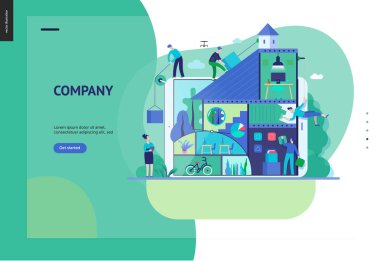 İş serisi - Şirket, takım çalışması ve işbirliği web şablonu