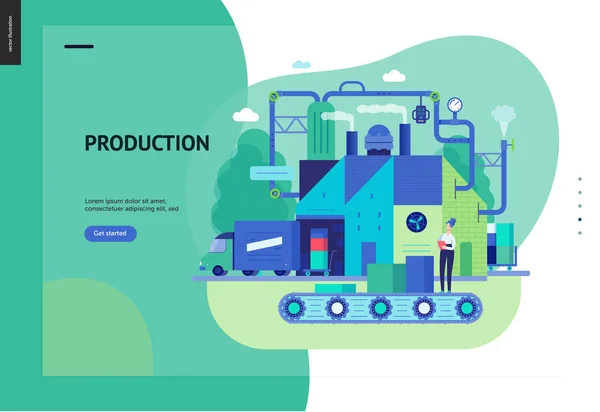 Série de negócios - modelo web de produção — Vetor de Stock