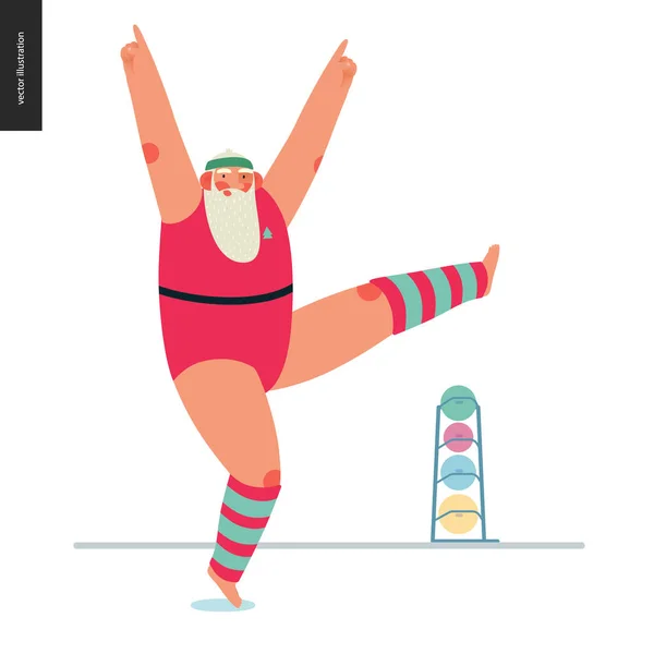 体育圣诞老人-有氧运动 — 图库矢量图片