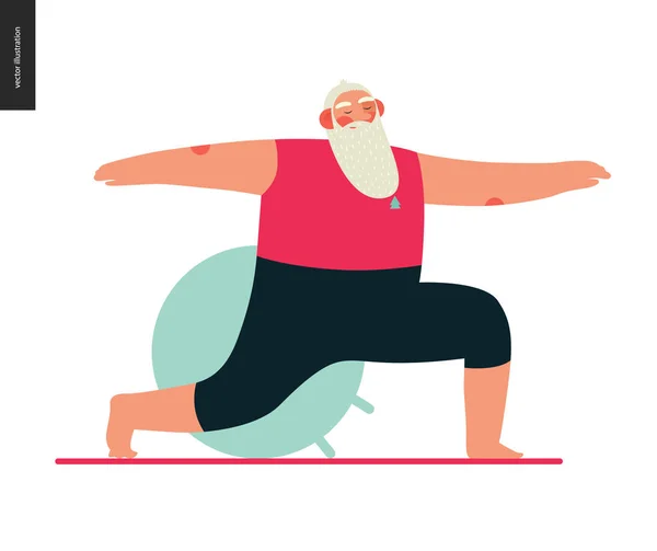 Santa - yoga spor — Stok Vektör