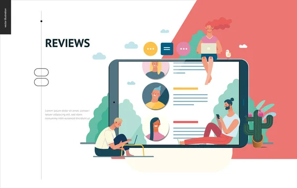 Business series - reviews, websjabloon — Stockvector