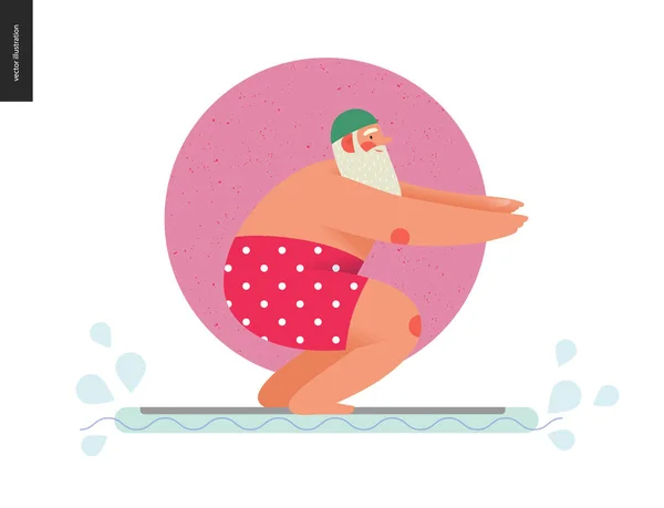 Sporting Santa - piscine flotteur fit — Image vectorielle