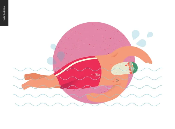 Спортивний Санта плавання басейн — стоковий вектор