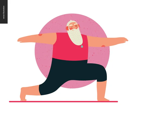 Santa - yoga spor — Stok Vektör