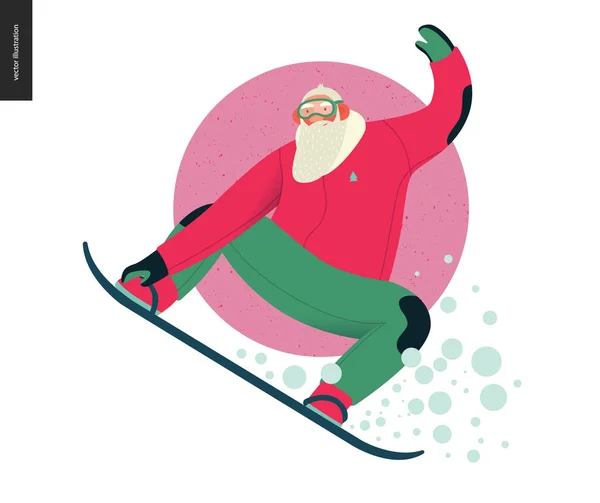 Sporting Santa - snowboarding