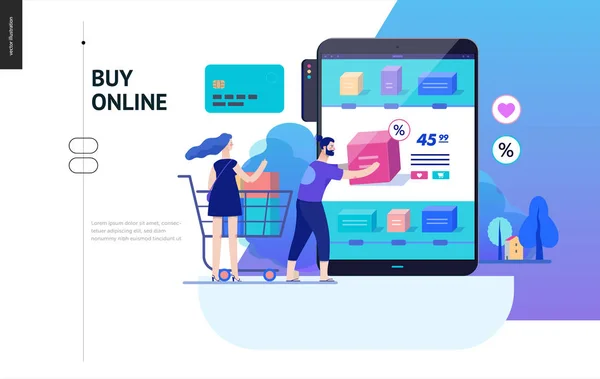 Serie de negocios - comprar online shop web template — Archivo Imágenes Vectoriales