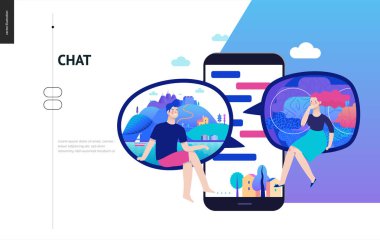 İş serisi - sohbet, web şablonu