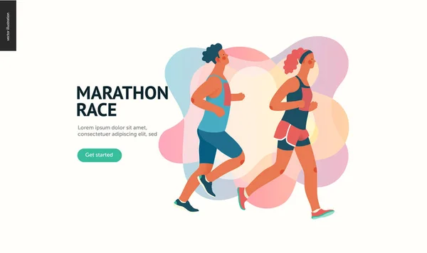 Groupe de course de marathon — Image vectorielle