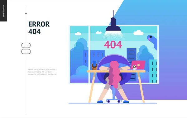 Serie de negocios - error 404 plantilla web — Vector de stock