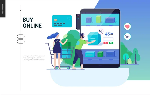Serie de negocios - comprar online shop web template — Archivo Imágenes Vectoriales