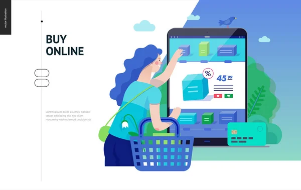 Serie de negocios - comprar online shop web template — Archivo Imágenes Vectoriales
