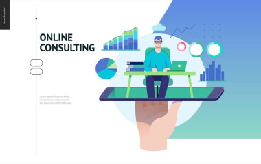 İş serisi - uzman online danışmanlık web şablonu