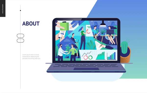 Business series - about company, office life web template – stockvektor