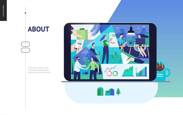 业务系列-关于公司, 办公生活 web 模板 — 图库矢量图片