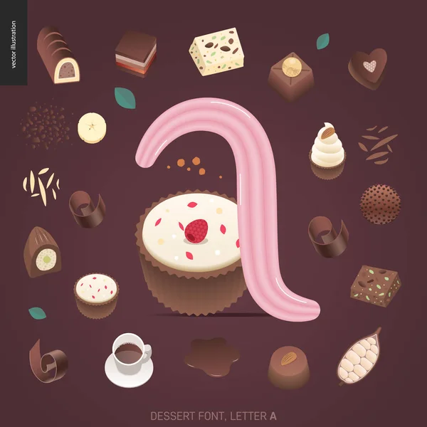 Postres temptation fuente — Vector de stock