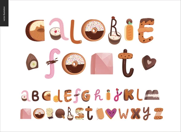 Dessert temptation font — Stock Vector