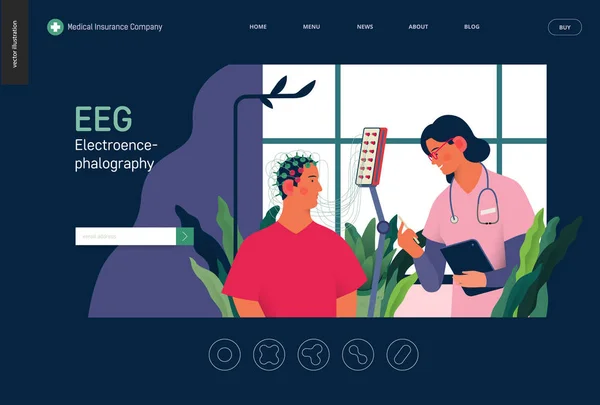 Medical tests illustration - EEG — Stock Vector