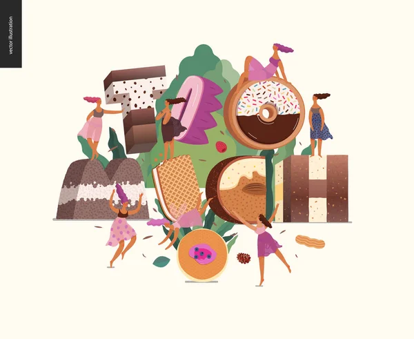 甜品诱惑字体 — 图库矢量图片