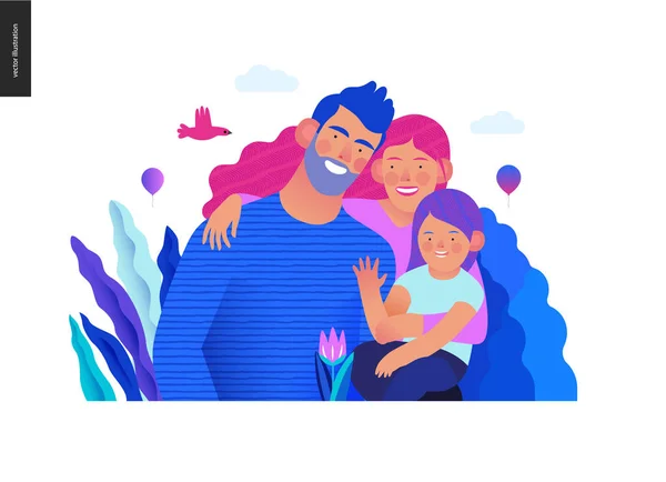 Plantilla de seguro médico - una familia feliz — Vector de stock