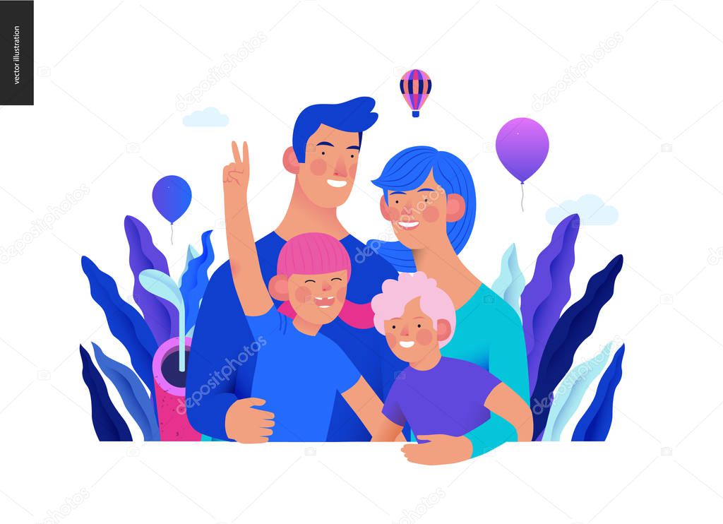 Medical insurance template - a happy family