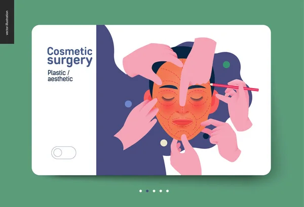 Modèle d'assurance médicale - chirurgie esthétique, esthétique, cosmétique — Image vectorielle