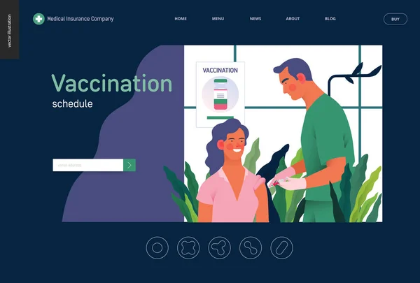 Ziektekostenverzekering template-vaccinatieschema — Stockvector