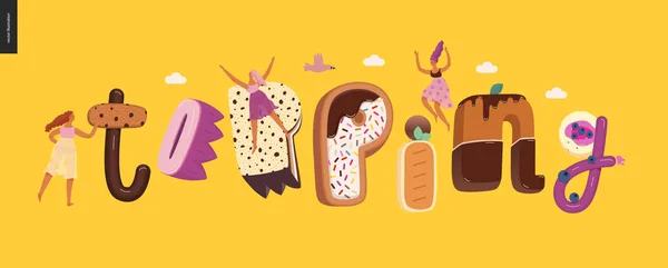 甜品诱惑字体 — 图库矢量图片