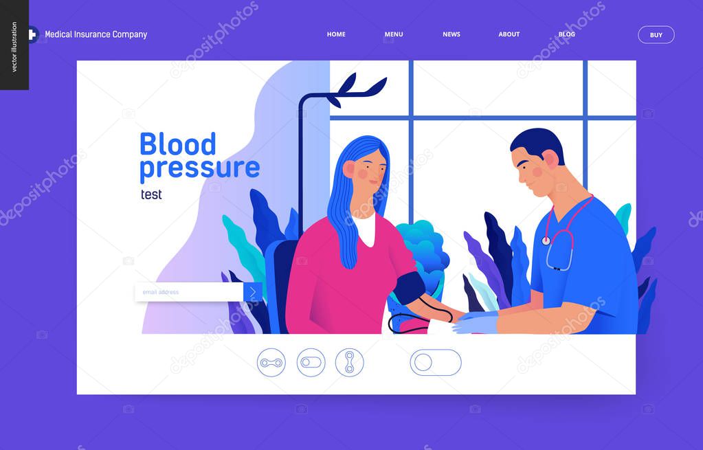 Medical tests Blue template - blood pressure test