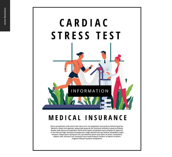 Modelo de testes médicos - teste de esforço cardíaco — Vetor de Stock