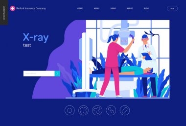 Tıbbi testler mavi şablon - x-ray testi