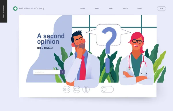 Mall för sjukförsäkring - andra utlåtandet — Stock vektor