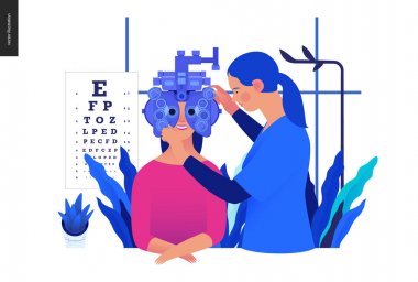 Tıbbi testler şablon - göz testleri ve reçeteli gözlükler