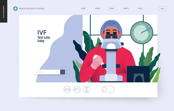 试管婴儿 - 医疗保险模板 — 图库矢量图片
