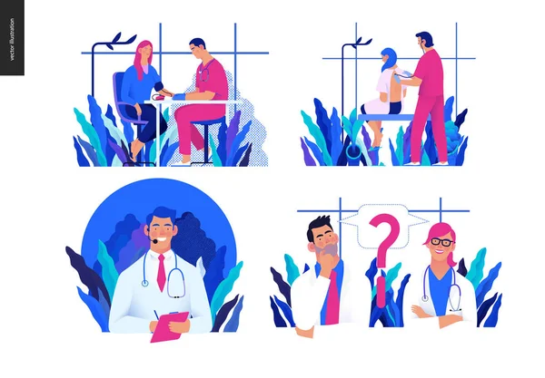 Conjunto de ilustrações de seguro médico —  Vetores de Stock