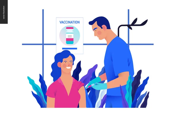 Egészségbiztosítási sablon-védőoltási ütemterv — Stock Vector