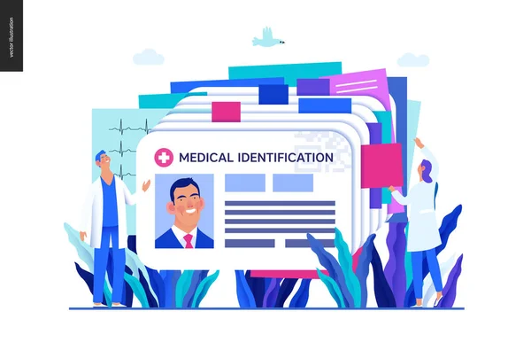 Медицинская страховка - медицинская карточка, медицинская карточка — стоковый вектор