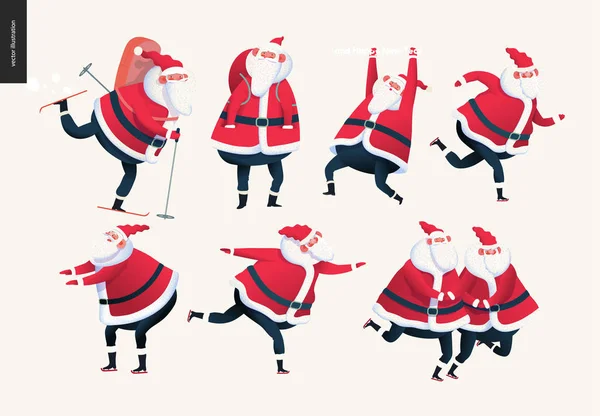 Set De Sporting Santa — Archivo Imágenes Vectoriales