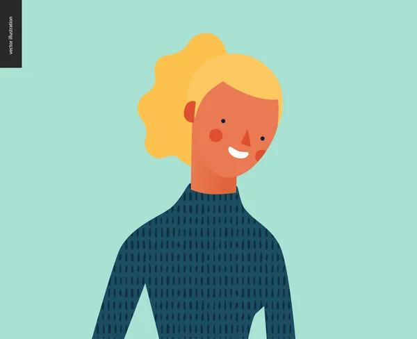 Retrato de gente brillante - mujer joven — Vector de stock