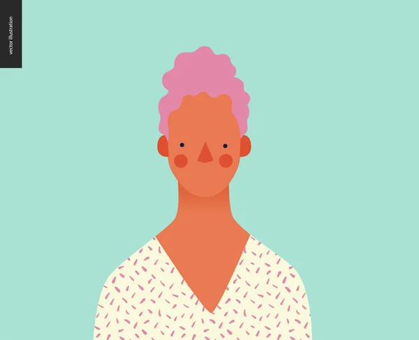 Bright mensen portret-jonge vrouw — Stockvector