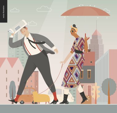 Yağmur - yürüyen insanlar